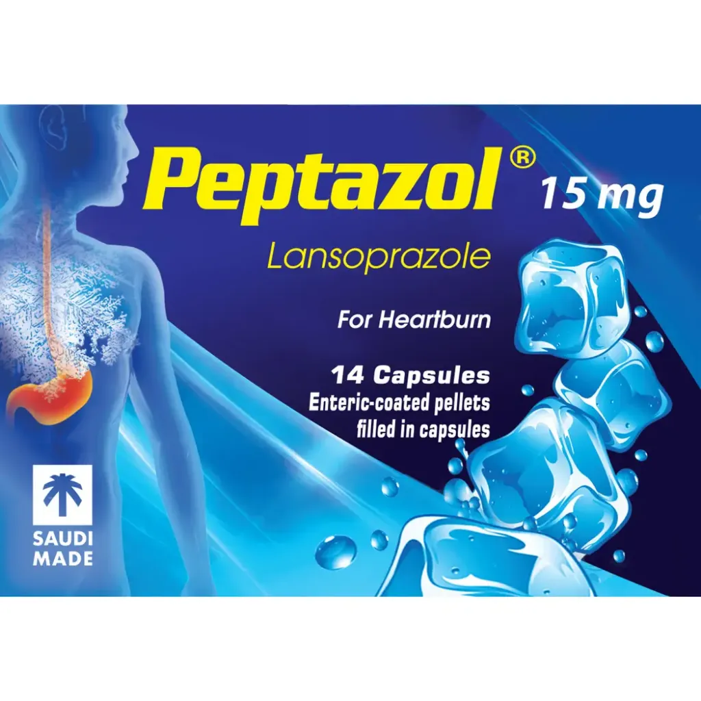 PEPTAZOL 15 MG 14 CAPSULES