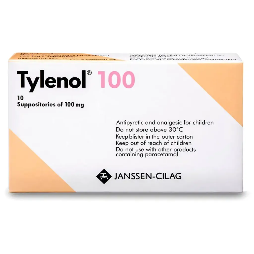 تايلينول 100 مجم 10 تحاميل